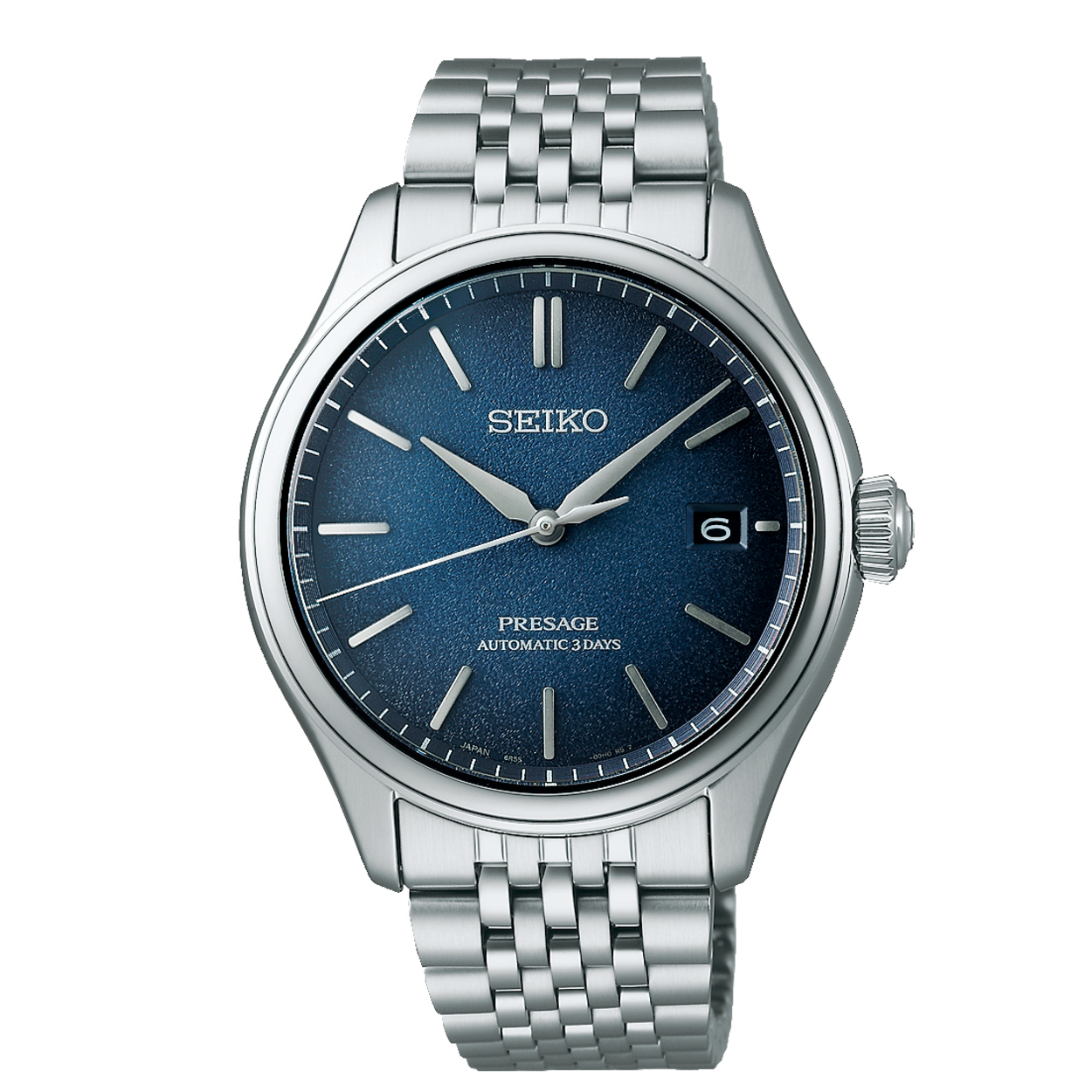 De nieuwe Classic Serie
De succesvolle samensmelting van Japanse artisticiteit en Seiko's jarenlange meesterschap in mechanische horlogerie. In de nieuwe Classic Serie put Presage uit de kleuren, materialen en texturen van traditionele Japanse ambachten die de zachte en vriendelijke kant van Japans design uitdrukken.

Comfortabel & esthetisch
De kast is gemaakt met zachte, gebogen oppervlakken. De schakels van de band zijn ergonomisch gevormd. De gebogen bovenkanten en de vermindering van het aantal contactpunten rond de pols zorgen voor een comfortabele pasvorm en een verhoogde esthetische uitstraling.

Wijzerplaat
De gebogen wijzerplaat is kenmerkend voor de Seiko Presage Classic Serie. De wijzerplaat is afgewerkt met een rijke textuur die de zachtheid en souplesse uitdrukken van natuurlijk textiel, waarvan het gebruik verweven is met de Japanse cultuur.