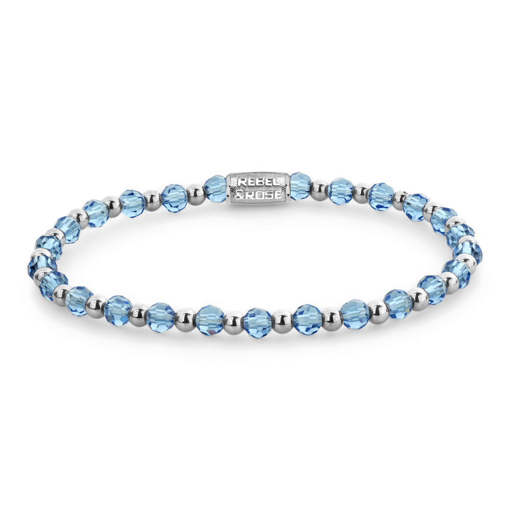 Armband van het merk Rebel & Rose. De armband heeft een hoogwaardige elastische stretch koord, met 4mm van Glas Rock, Hematiet.