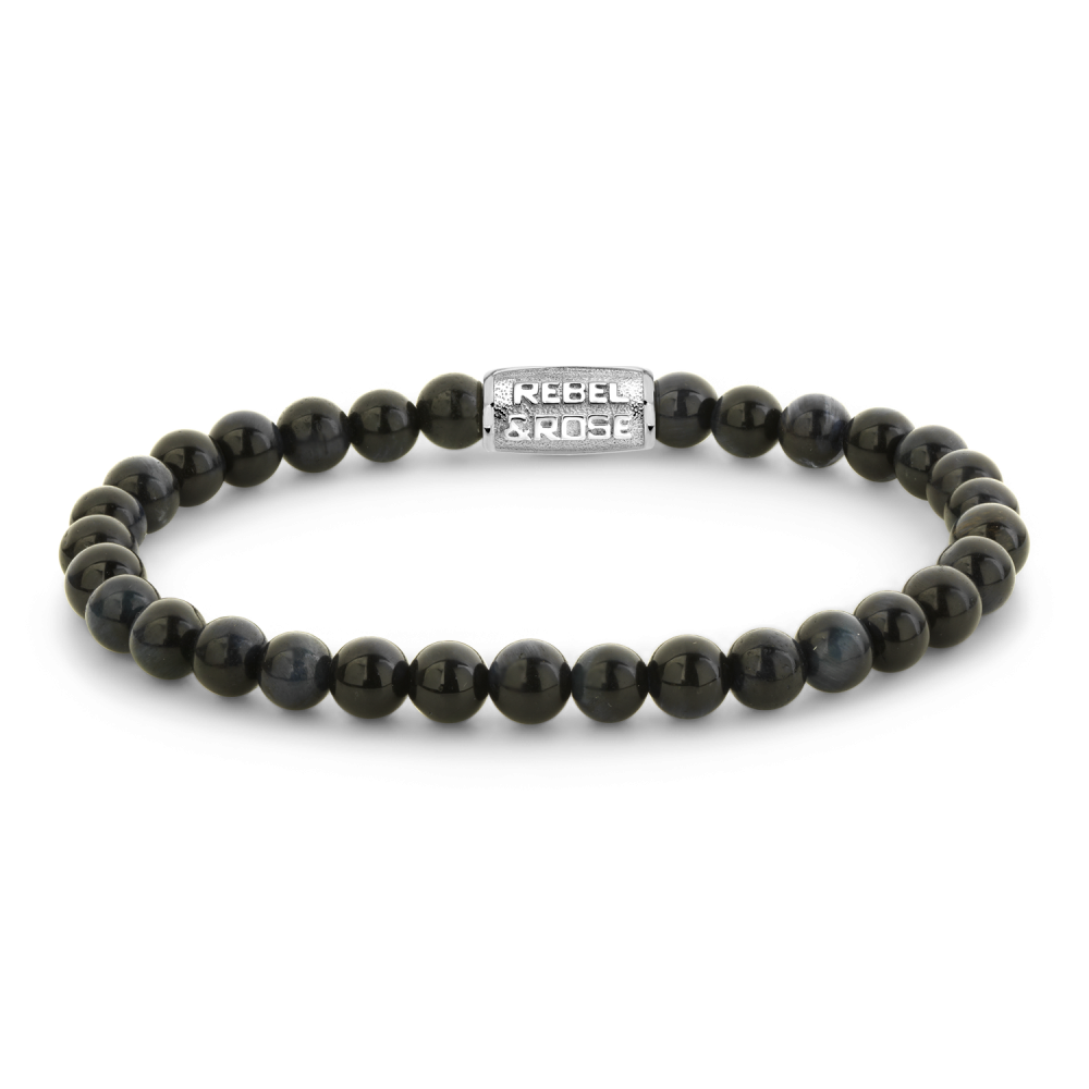 Armband van het merk Rebel & Rose. De armband heeft een hoogwaardige elastische stretch koord, met 6mm van Tijgeroog.