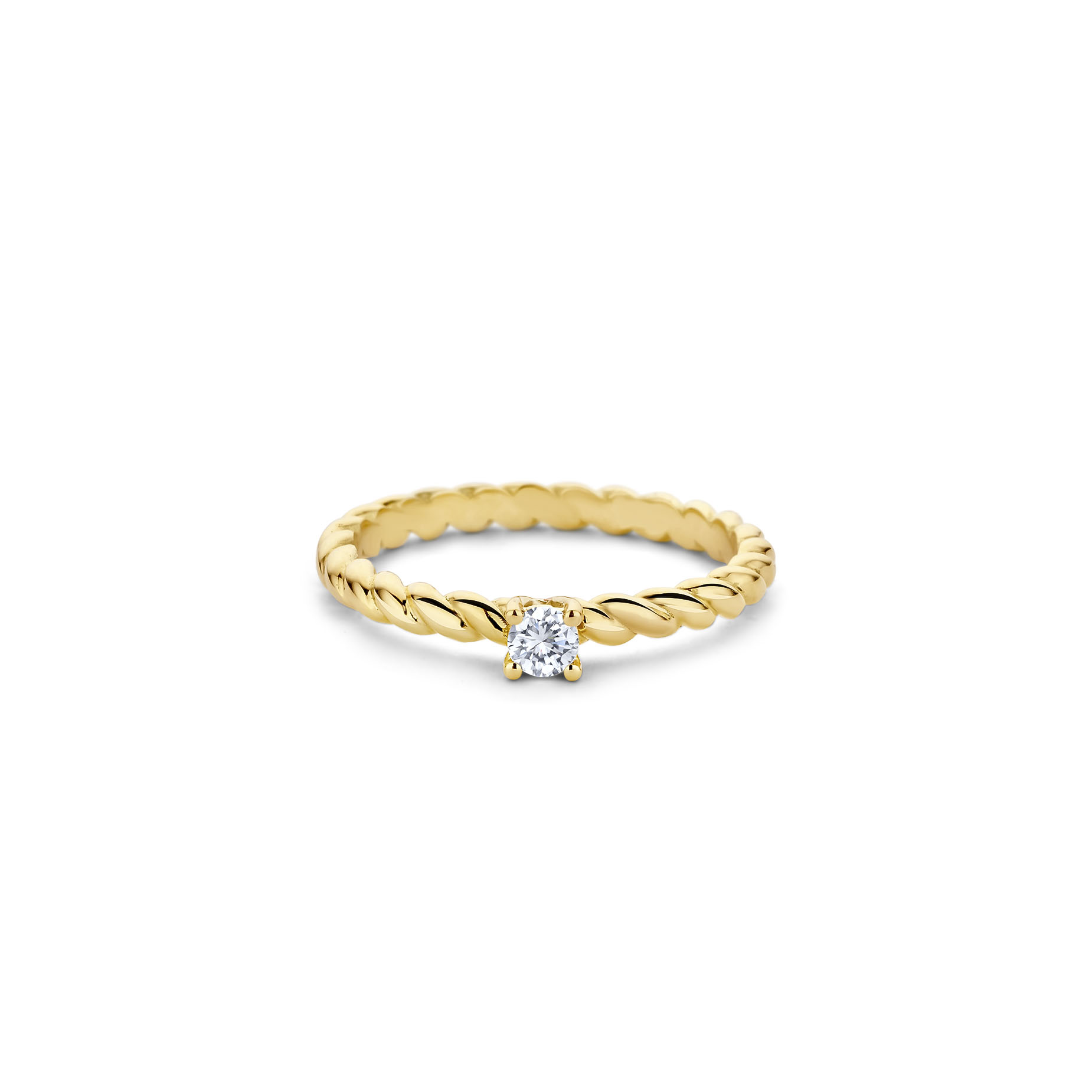 Maat: 18
Materiaal: 14 karaat geelgoud
Steen: Diamant 0.03ct pw

Deze ring is ook in andere maten te bestellen