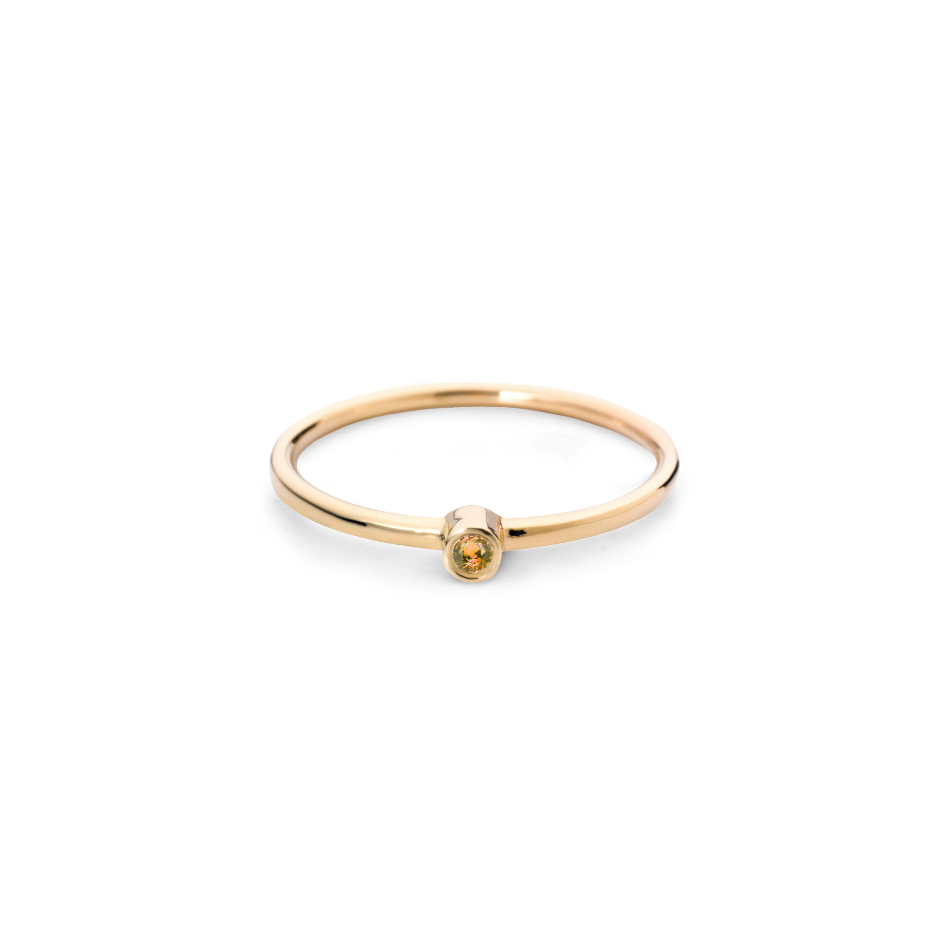 14 krt. geel gouden Miss Spring ring Button, maandsteen November Citrien
