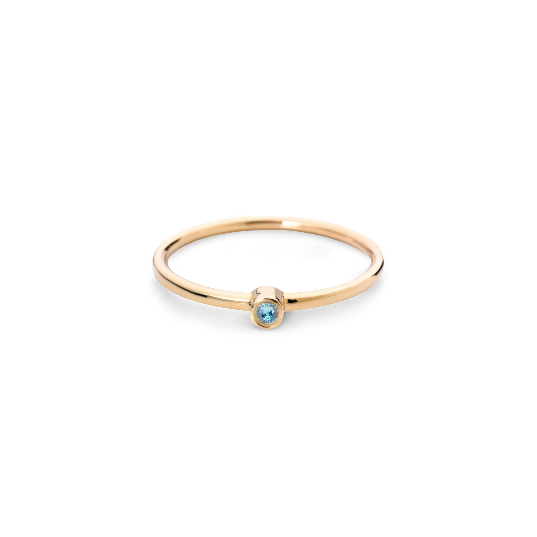 Miss Spring ring button collectie Maandsteen Maart aquamarijn