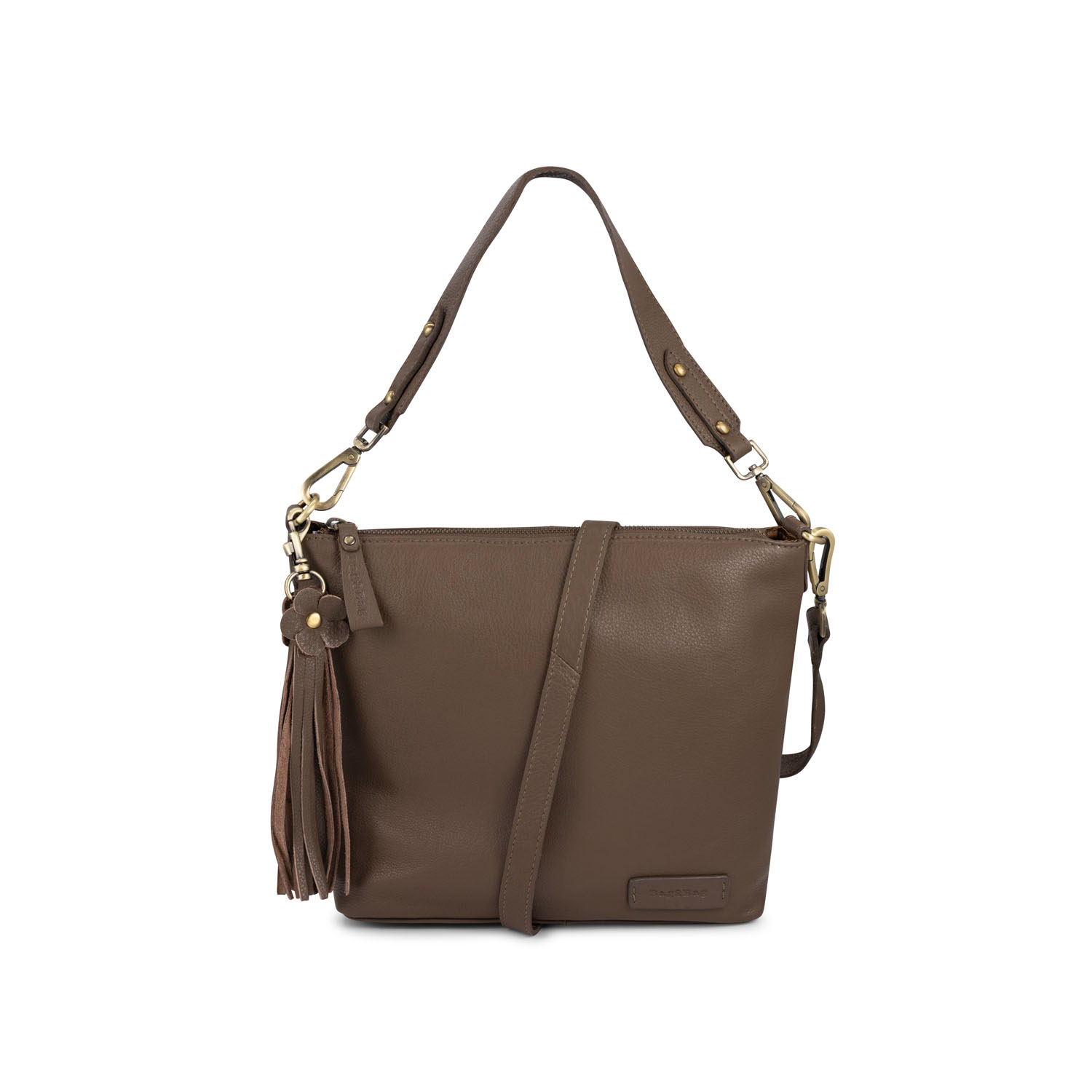 De Minto is een elegante damestas van hoogwaardig leer, praktisch en modieus tegelijk. Dankzij de korte schouderband en de lange verstelbare band draag je de tas op verschillende manieren.

Het hoofdvak sluit met een rits en binnenin vind je meerdere vakken en een extra ritsvakje om je essentials overzichtelijk op te bergen. Afgewerkt met de herkenbare Bag2Bag details en een speelse leren kwast.