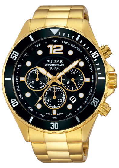 Pulsar - Doublé heren horloge Quartz Chronograaf caliber: VD53-X202, 100 meter WR  - PT3720X1