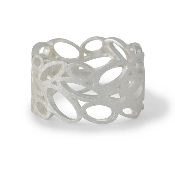 Zilveren ring Ovallure mt 19