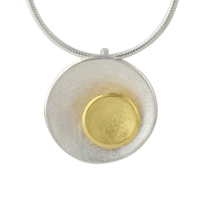 Zilver hanger verguld 18 krt met 2 kommen