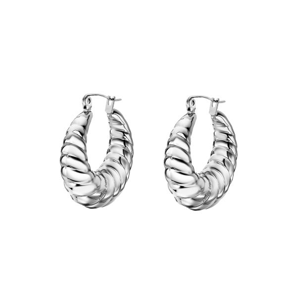 Stalen oorbellen getorst van lotus style collectie NEW