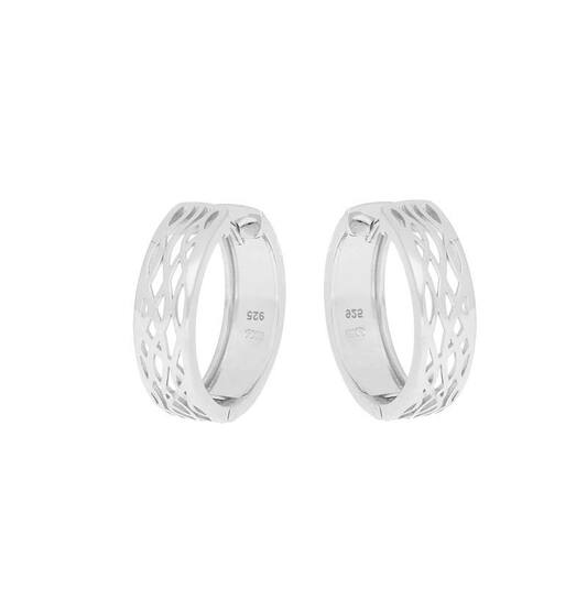 Gerodhineerd zilveren oorringen met een open bewerking