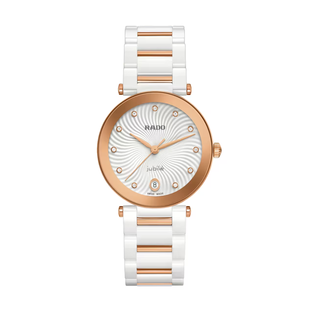 De Rado LaCoupole R22240703 is een stijvolle polshorloge met een zilverkleurige band. Het heeft een datumfunctie, maar is niet anti-allergisch. De horlogekast heeft een breedte van 1 inch. Draag dit elegante horloge bij formele en zakelijke gelegenheden om een verfijnde en tijdloze look te creëren. Perfect voor iedere horlogeverzamelaar!