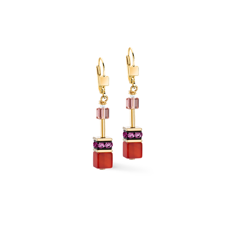 Pierced earrings Red-Gold