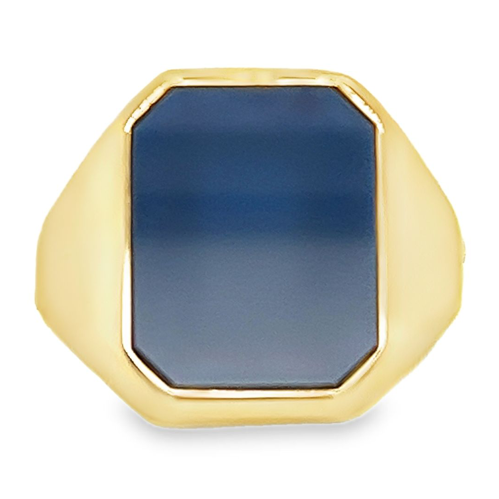  Geelgouden zegelring met Blauwe lagensteen (20 / 63)