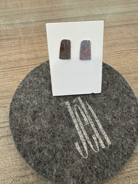 zilveren oorbel rechthoek 