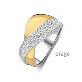 Ring in bi-colr zilver van het merk Orage 