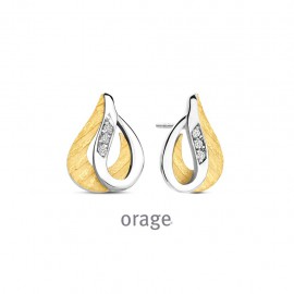 Oorringen in bi-color zilver verguld van het merk Orage 