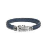 Silk | Leren armband blauw