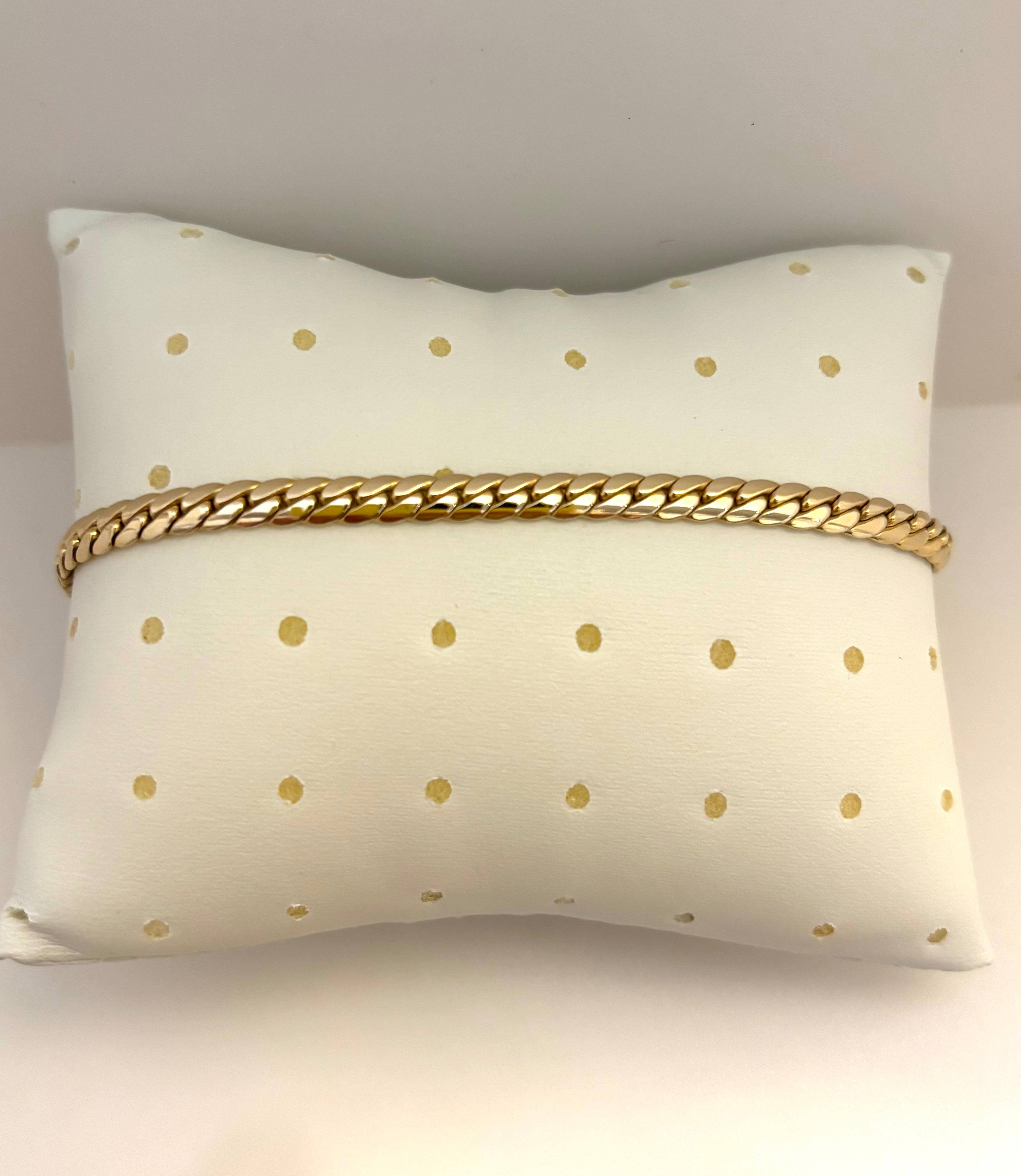 Gouden zware armband platte bol schakel massief