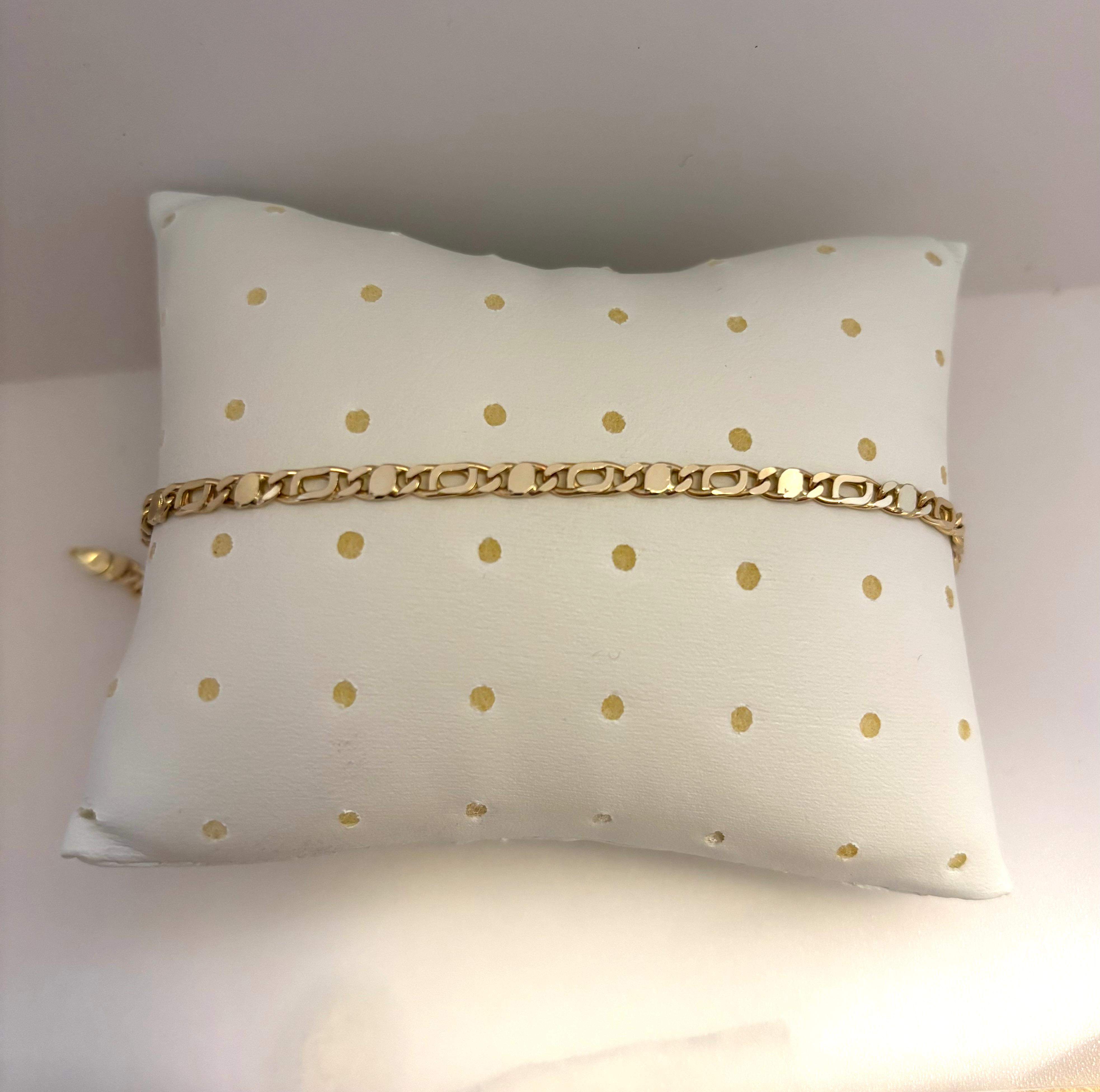 Gouden armband massief met karabijnslot