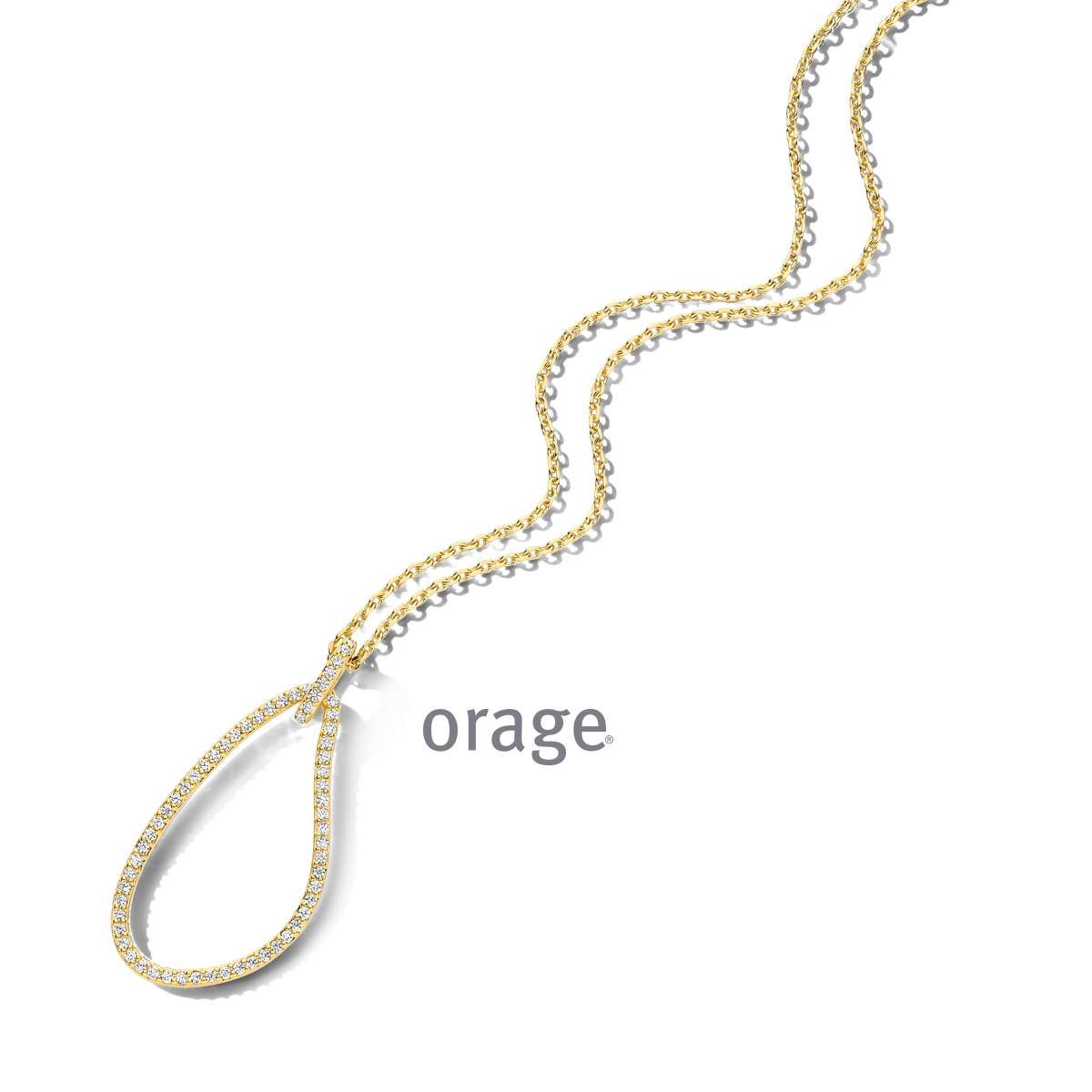 Ketting verguld geel CZ (V/14)