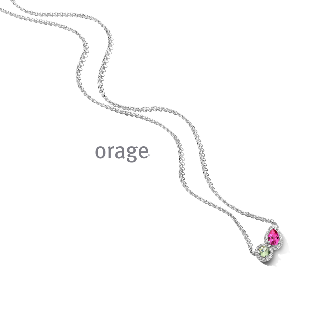 Ketting 925 rh CZ (V/14)