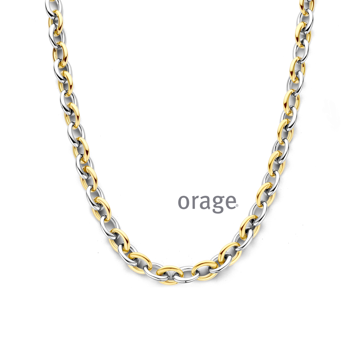 Ketting staal bicolor geel (V/15)