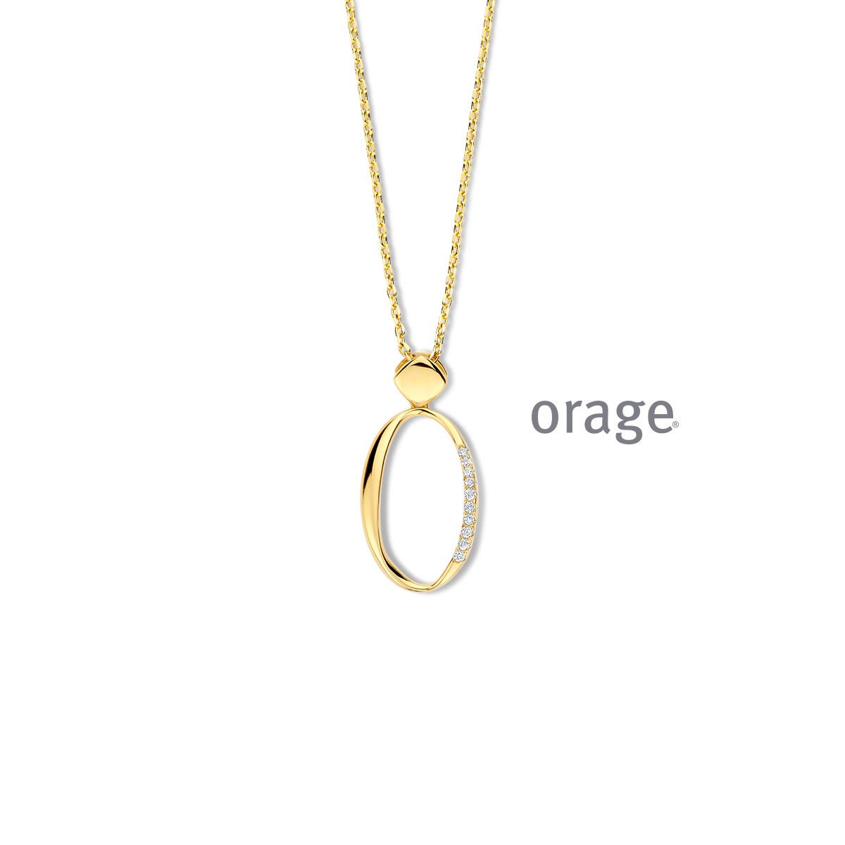 Ketting verguld geel CZ (V/14)