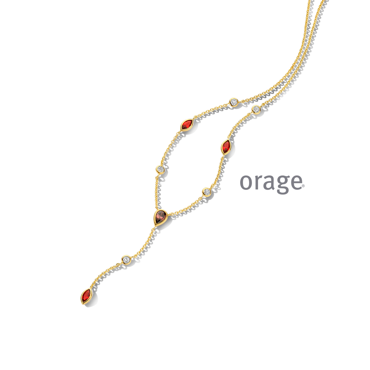 Ketting verguld geel CZ (V/14)