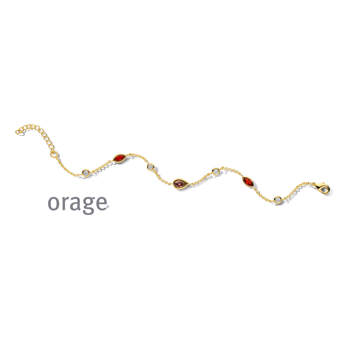 Armband verguid geel goud CZ (V/28)