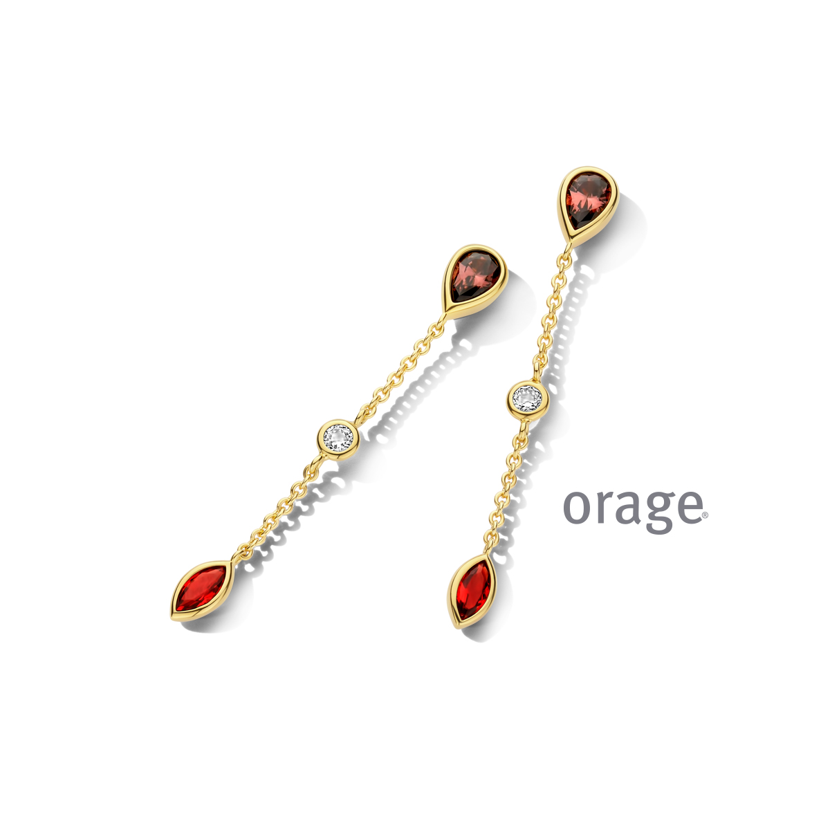 Oorslingers verguld geel goud CZ (V/14)