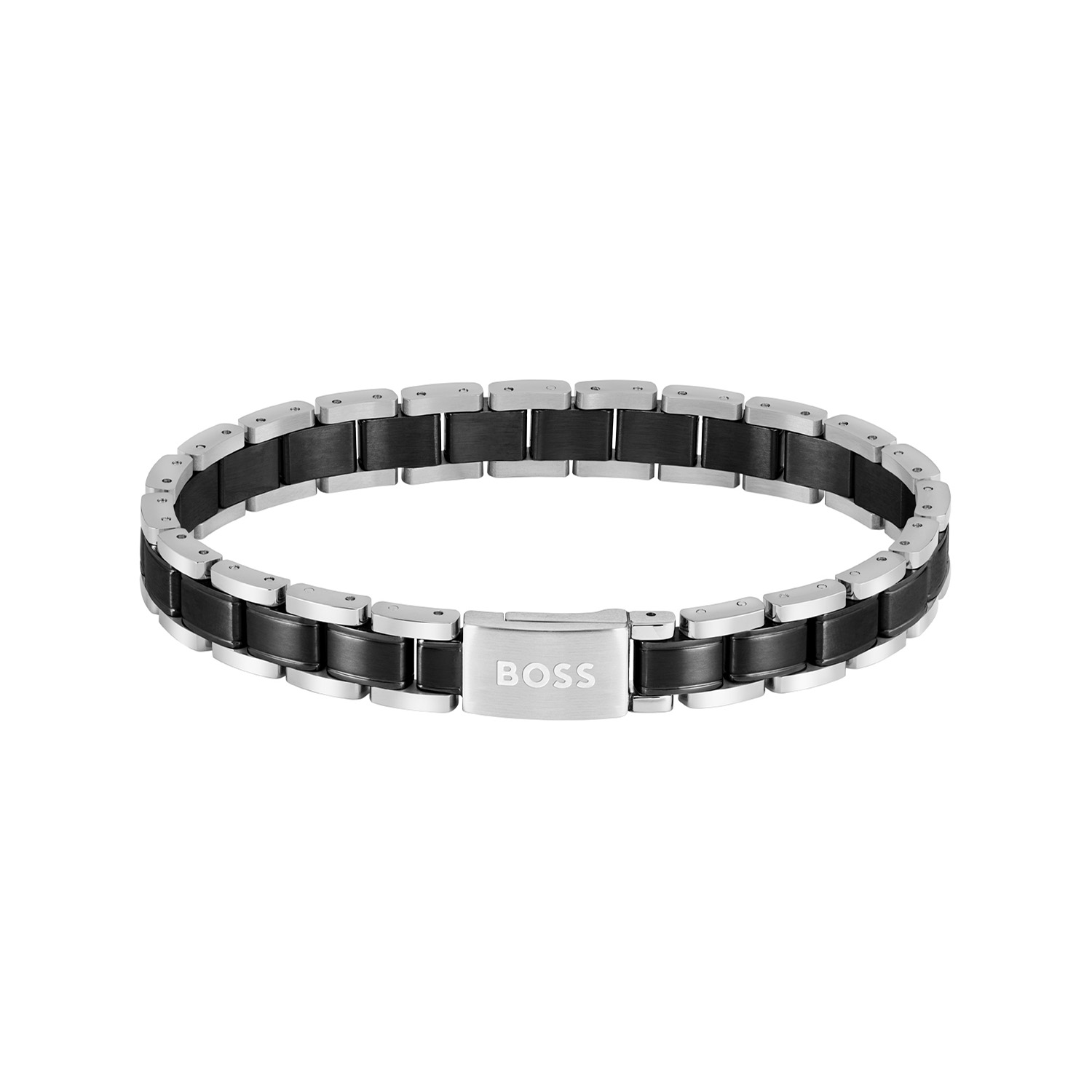 Deze armband van BOSS uit de METAL LINK ESSENTIALS serie is een stijlvol sieraad voor de echte BOSS klant. De stalen schakelarmband toont als een horlogeband en heeft glimmende en matte zilverkleurige en zwarte schakels. Deze strakke armband heeft een magneetsluiting en een lengte van 20cm. Zeker goed te combineren met de bijpassende sieraden van BOSS.

Het merk: HUGO BOSS is afgestemd op levensstijlen waar het gaat om kwaliteit en precisie. Het wereldwijde fashionlabel is verdeeld in twee merken: BOSS en HUGO. Het merk BOSS biedt geavanceerde, moderne horloges gericht op kwaliteit en design om een onberispelijke look te creëren – of het nu zakelijk, casual of sportief is. Ontdek de nieuwe horlogecollectie die bewijst dat details echt het verschil maken.

 Specificaties:
- Artikelnr: HBJ1580665
- Schakelarmband
- Materiaal: Staal
- Zwart/ Zilverkleurig
- Lengte: 20cm