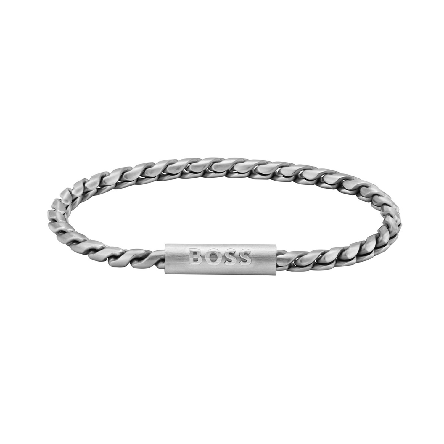 Deze armband van BOSS uit de DORAN serie is een stoer sieraad voor de echte BOSS klant. De stalen zilverkleurige armband heeft een dubbele s schakel, stoer maar ook stijlvol. In het midden van de herenarmband zit een tussenstuk met het BOSS logo erin gegraveerd. De armband heeft een verstelbare magneetsluiting en is op 18 of 19cm te dragen. Goed te combineren met de bijpassende ketting en de andere sieraden van BOSS. 

Het merk:
HUGO BOSS is afgestemd op levensstijlen waar het gaat om kwaliteit en precisie. Het wereldwijde fashionlabel is verdeeld in twee merken: BOSS en HUGO. Het merk BOSS biedt geavanceerde, moderne horloges gericht op kwaliteit en design om een onberispelijke look te creëren – of het nu zakelijk, casual of sportief is. Ontdek de nieuwe horlogecollectie die bewijst dat details echt het verschil maken.
