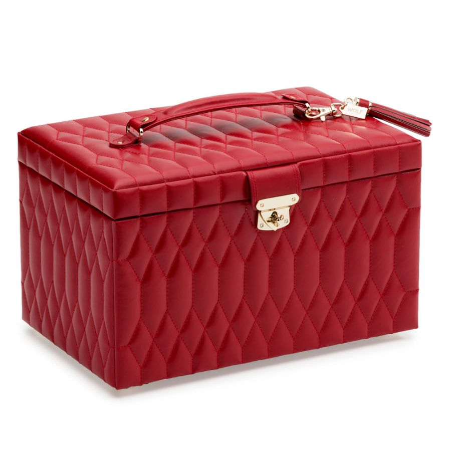 een Wolf Caroline Large Jewelry Case Rood