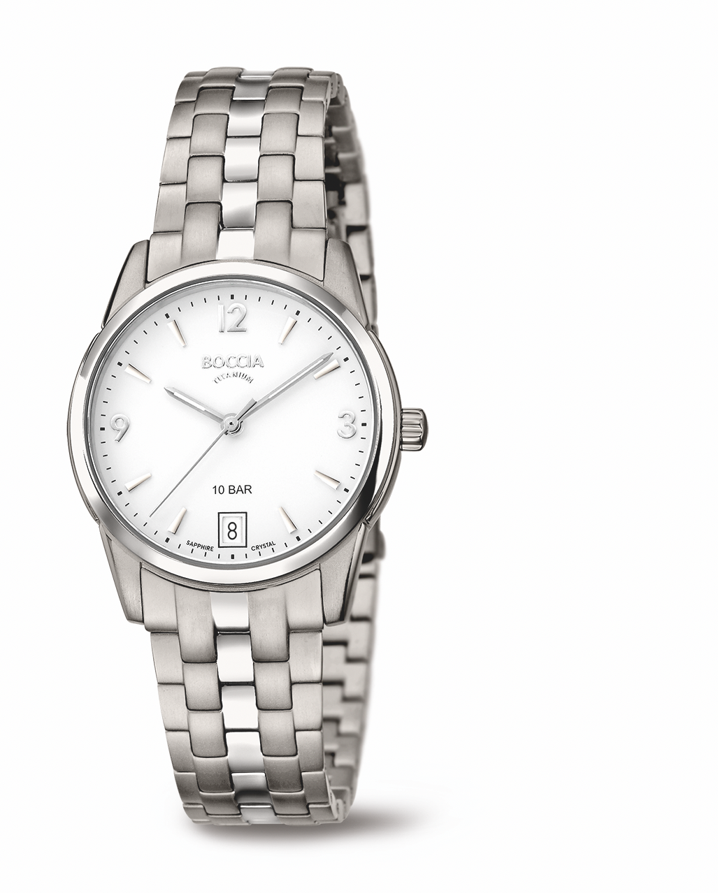 Boccia 3272-03

Diese Boccia Damenuhr ist ein moderner Begleiter aus der Modell-Serie Titanium 30mm. Eine perfekte Wahl, wenn Sie einen Zeitmesser mit einem zeitgem&auml;&szlig;en Look suchen.

Die Armbanduhr verf&uuml;gt &uuml;ber ein silbernes Geh&auml;use, aus Titanium gefertigt, das durch die mattiert, polierte Oberfl&auml;che wie ein echter Eyecatcher wirkt.