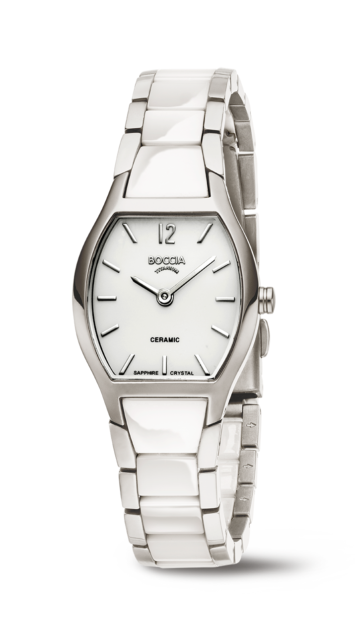 Diese Uhr  ist eine elegante Armbanduhr mit einem silberfarbenen Armband und einem Geh&auml;use aus Titan. Sie verf&uuml;gt &uuml;ber eine Datumsfunktion. Ideal f&uuml;r formelle Anl&auml;sse oder allt&auml;gliche Eleganz. Tragen Sie sie am Handgelenk f&uuml;r einen klassischen und zeitlosen Look.