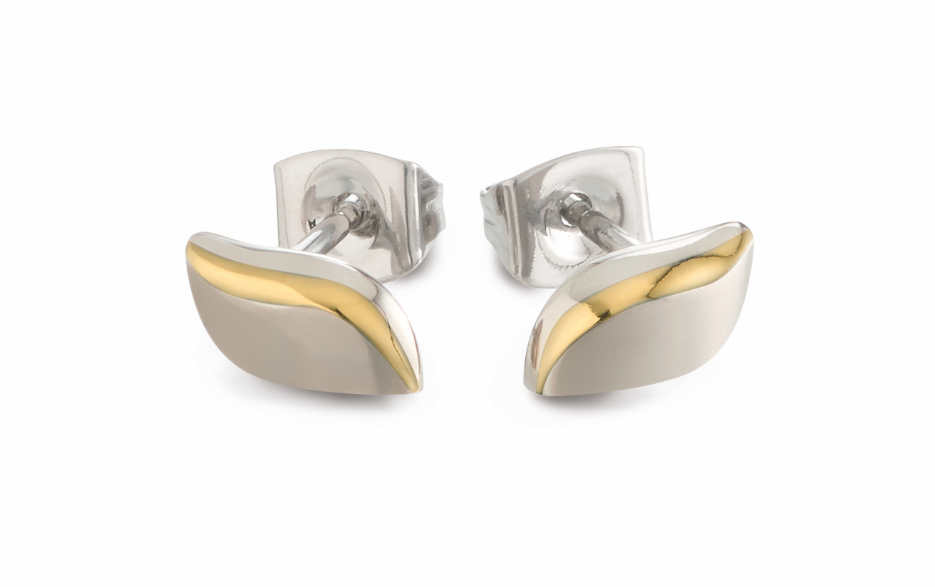 Dies sind stilvolle Bicolor-Ohrstecker. Sie kombinieren harmonisch zwei Farbt&ouml;ne und eignen sich perfekt f&uuml;r den t&auml;glichen Gebrauch oder besondere Anl&auml;sse. Tragen Sie diese Ohrringe, um Ihrem Outfit Eleganz zu verleihen. Idealerweise in Kombination mit schlichtem Schmuck f&uuml;r einen raffinierten Look.