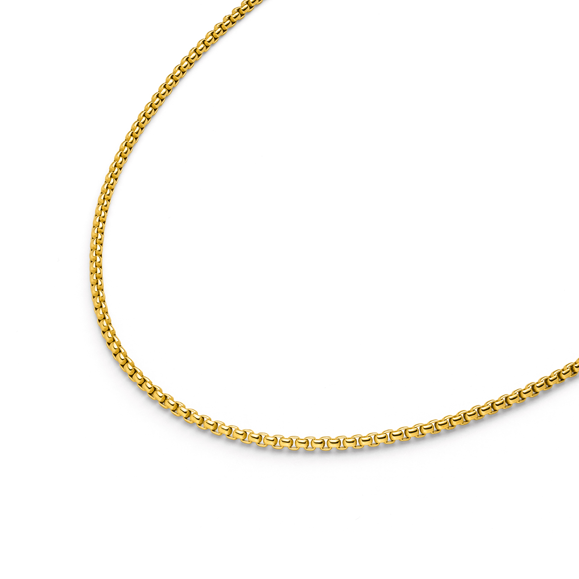 Zeitloses Boccia Titanium Collier f&uuml;r Damen oder Herren aus hochglanzpoliertem Rein-Titan mit gelbgoldfarbener Ionenbeschichtung in 50cm L&auml;nge mit 2,9mm &Oslash;.  Die Halskette ist fein beweglich und bietet einen hohen Tragekomfort. Rein-Titan ist extrem hautfreundlich und antiallergisch. Titan kann nicht anlaufen oder korrodieren. Die Beschichtung ist extrem hart und haltbar und absolut abriebfest. Der Karabinerverschluss ist leicht und sicher verschlie&szlig;bar. 