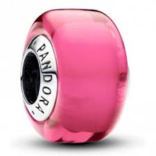 Pandora Sterling zilveren bedel met roze Muranoglas