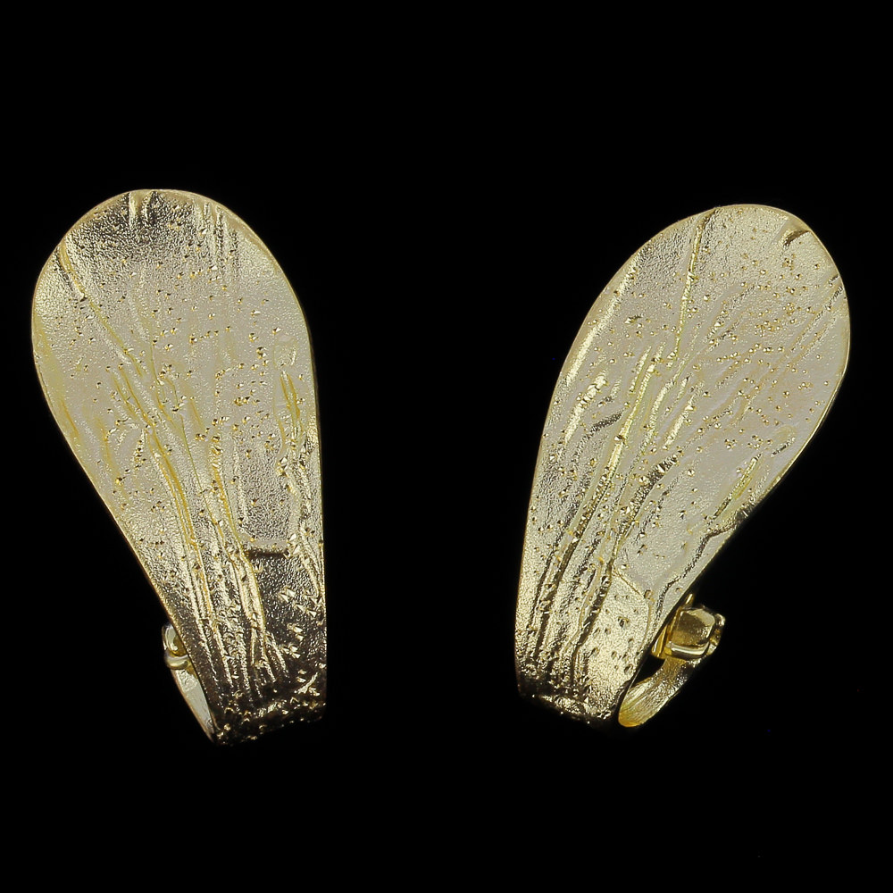 Sanjoya - zilveren gediamanteerde oorsieraden, druppelvormig, verguld - L112005