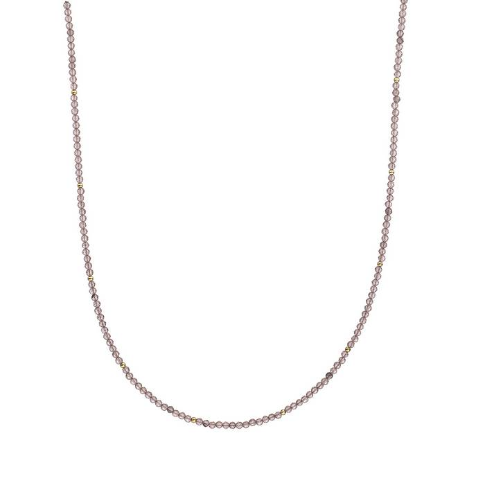Sparkling Jewels Collier I 2mm Smoky Quartz Gold 42cm +2cm