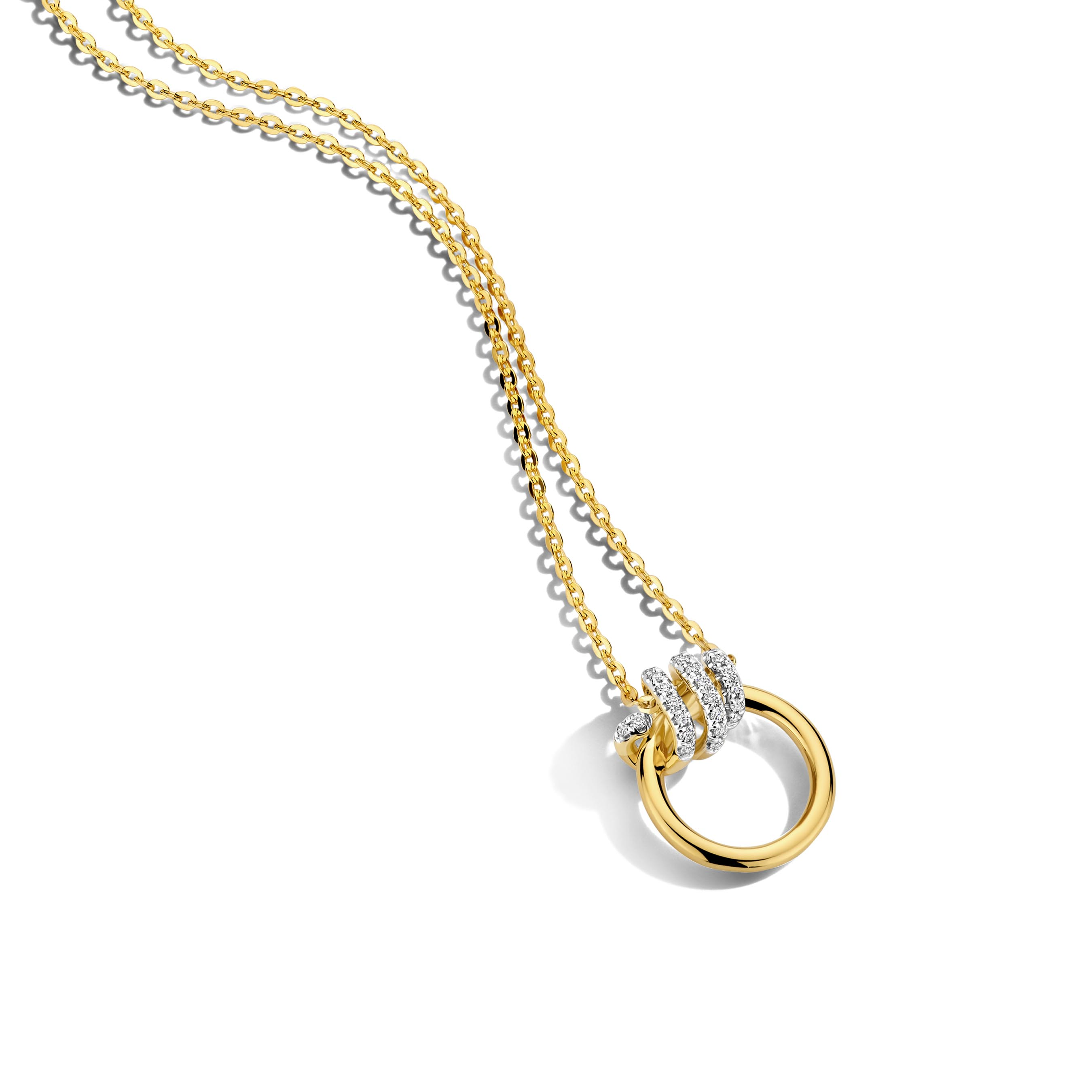 Ketting 18karaat geel goud met 0.12ct briljanten 