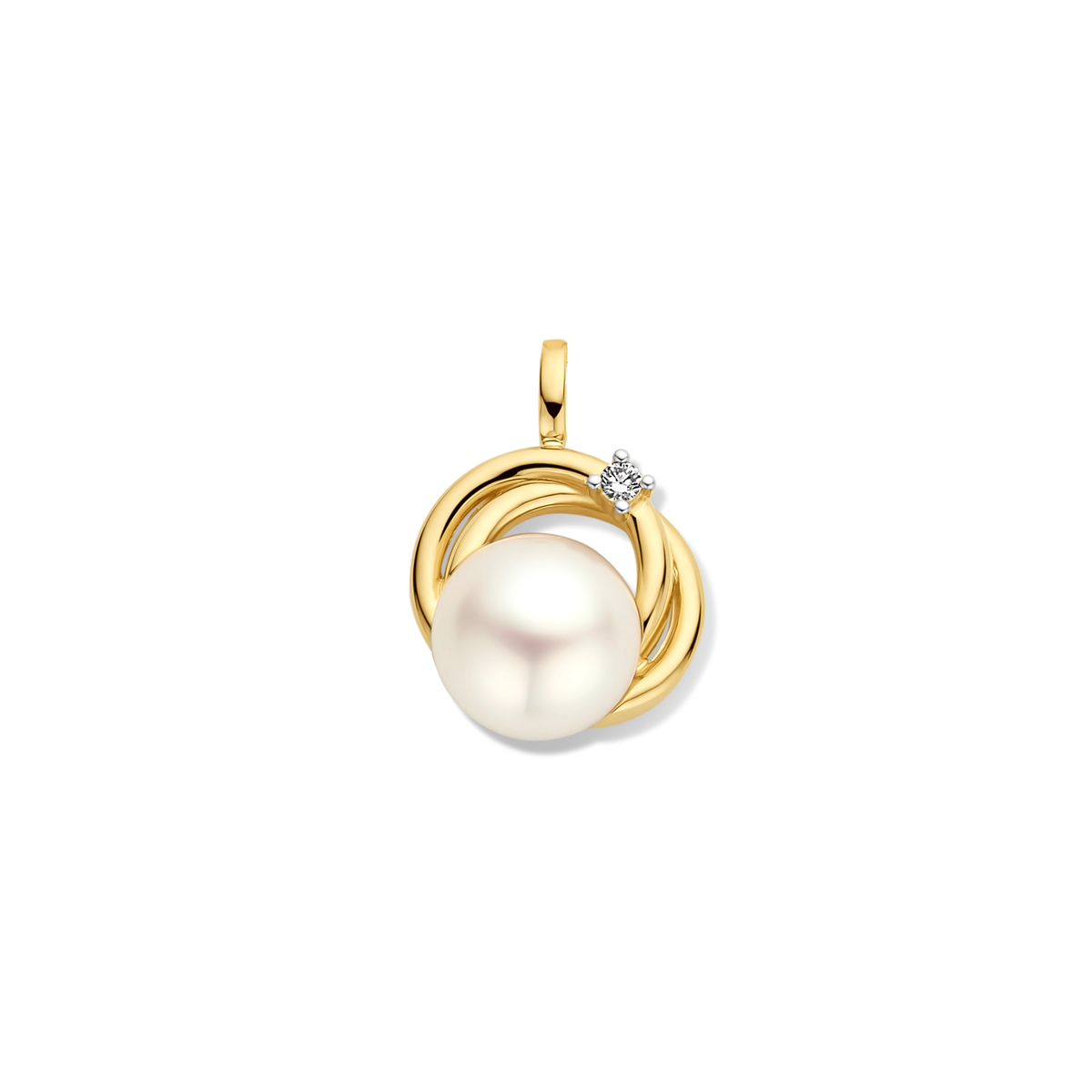 Verfijnde elegantie met een perfecte zoetwaterparel en schitterend briljantje. De hanger heeft een grootte van 14,3 mm. Draag deze hanger bij een elegante halsketting om subtiele luxe toe te voegen aan elke outfit.