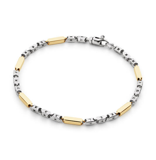 Zilver Armband Verguld met Blokjes 