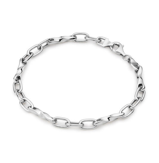 Zilver Gerhodineerde Anker Schakel Armband