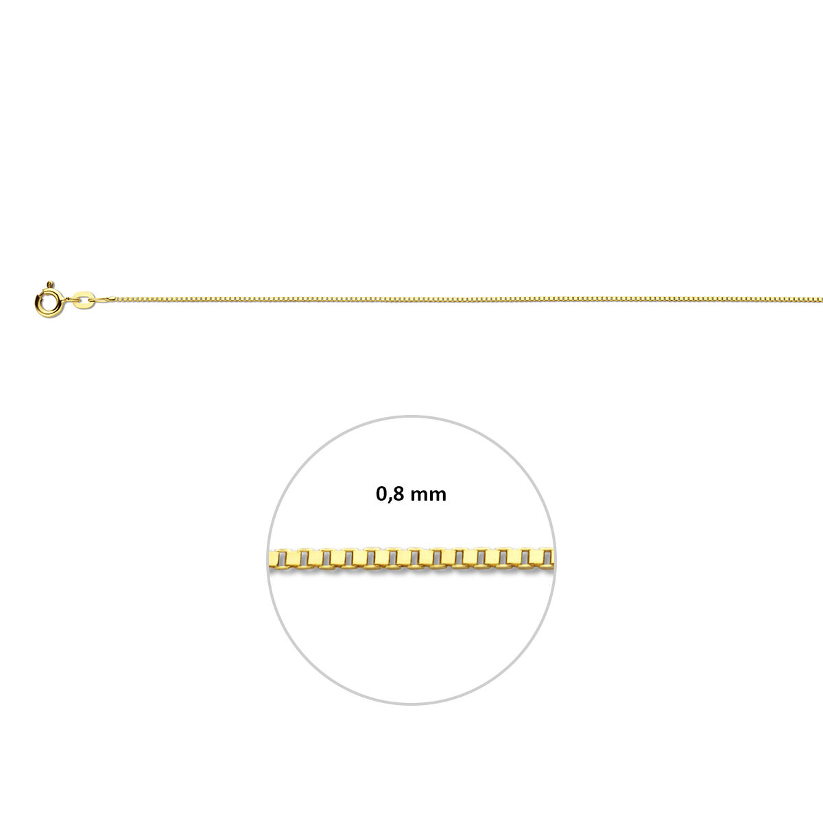 8k geelgouden venetiaans schakel collier 50 cm