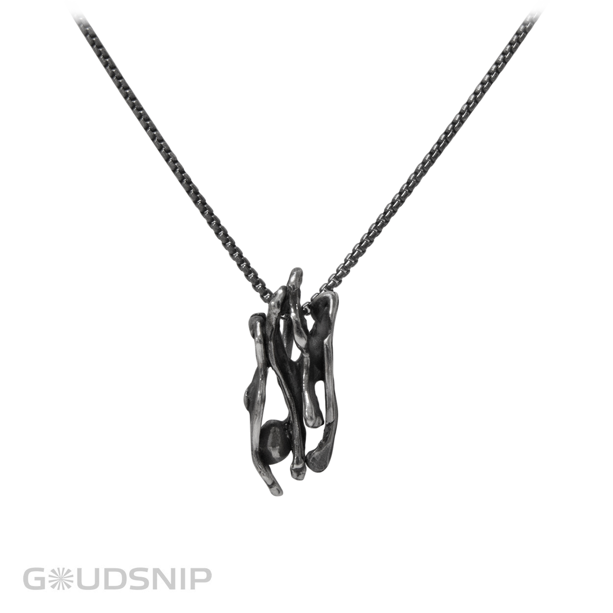 Unieke geoxideerd zilveren hanger, zelfgemaakt in eigen atelier.

De hanger is exclusief collier.