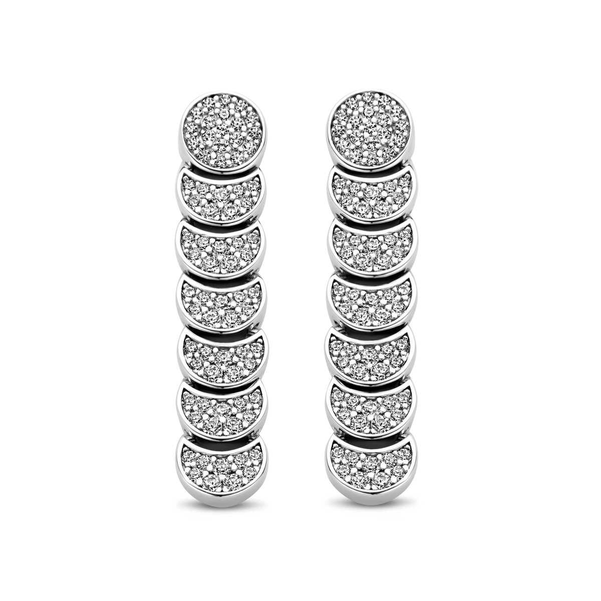 Zilveren oorringen gezet met zirconium Naiomy