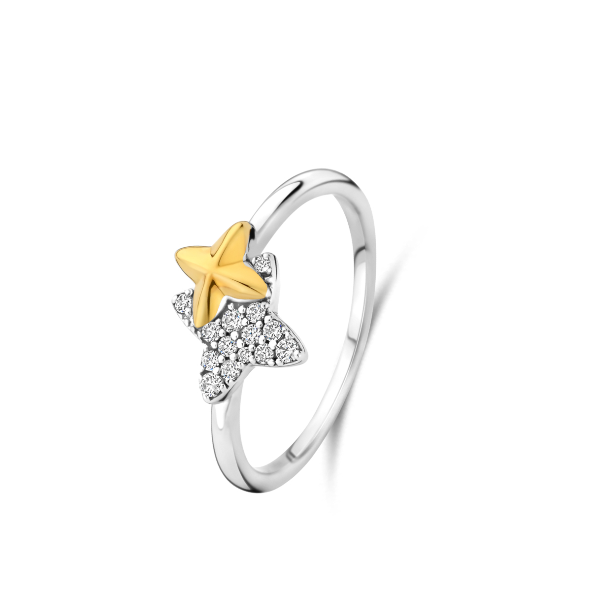 Zilveren bicolorring + CZ Naiomy