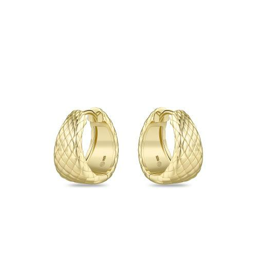 Zilver/vergulde creolen met bewerking