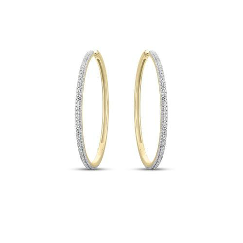 Zilver/vergulde creolen met zirkonia