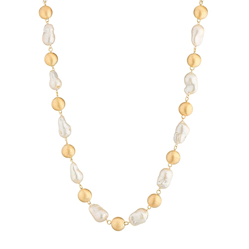 Collier in zilver verguld met zoetwaterparels van het merk Marcello Pane 