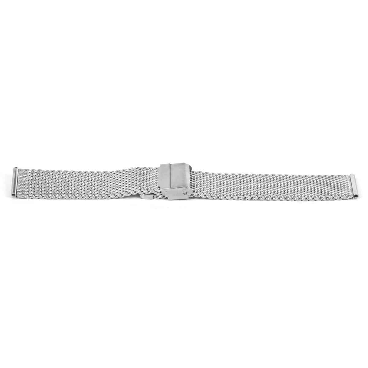 Horlogeband edelstaal milanees met klepsluiting.
Kleur band: Zilver
Band dikte: 2.9mm
Band lengte: &#177;175 mm incl. klep
Band breedte: 22x22mm
Gesp: Edelstalen klepsluiting 
Bekleding binnenband: NVT
Gestikt: NVT
Pushpin: Exclusief
NFC: Exclusief
EAN: 4780286343225